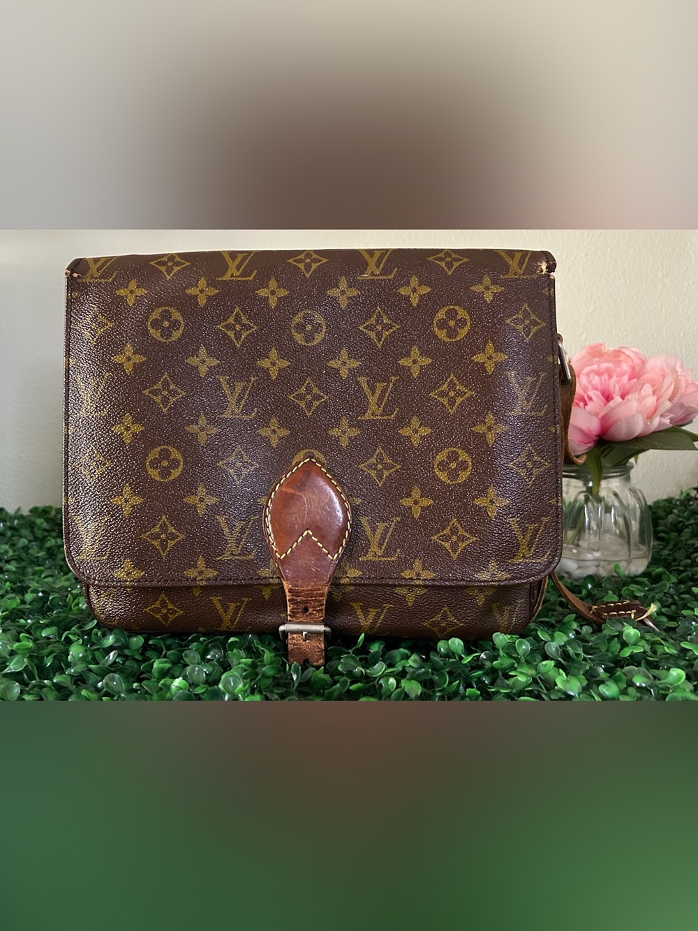 Louis Vuitton Cartouchière MM Monogram Shoulder Bag Vintage Project Piece